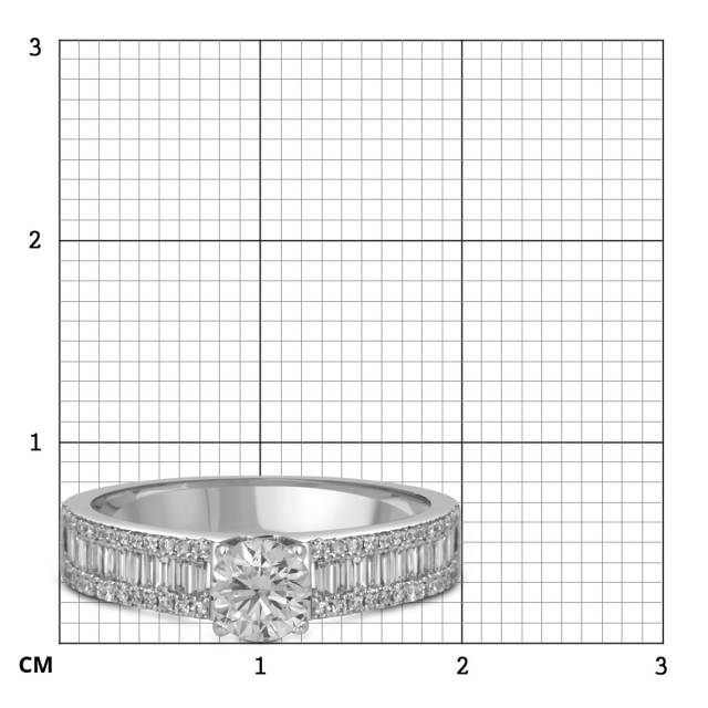 Помолвочное кольцо из белого золота с бриллиантами (053737)