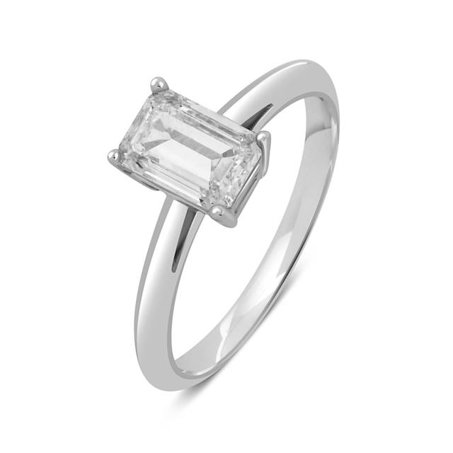 Помолвочное кольцо из белого золота с бриллиантом (050858)