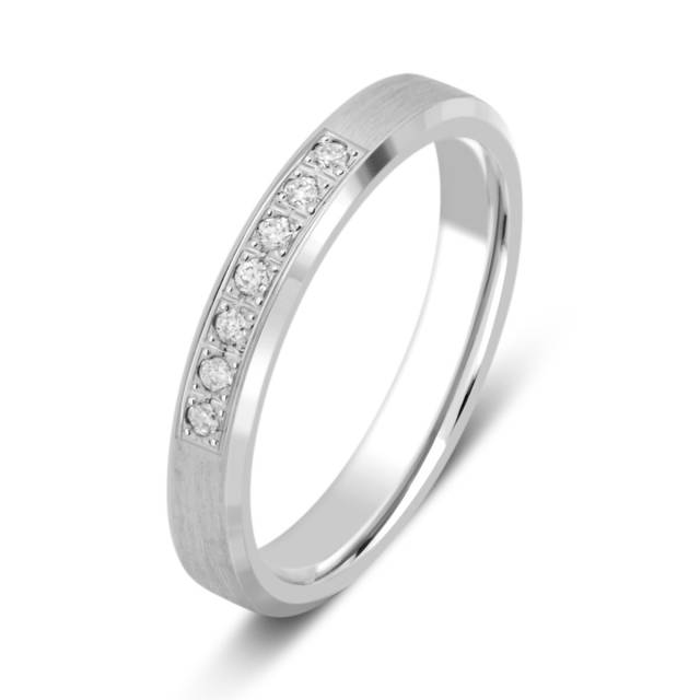 Обручальное кольцо из белого золота с бриллиантами (028739)