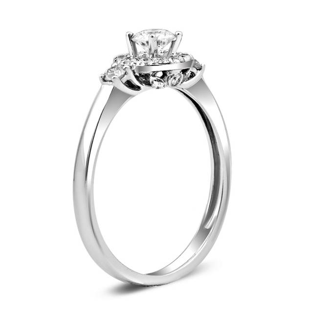 Помолвочное кольцо из белого золота с бриллиантами (028645)