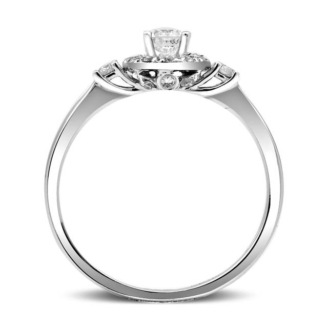 Помолвочное кольцо из белого золота с бриллиантами (028645)