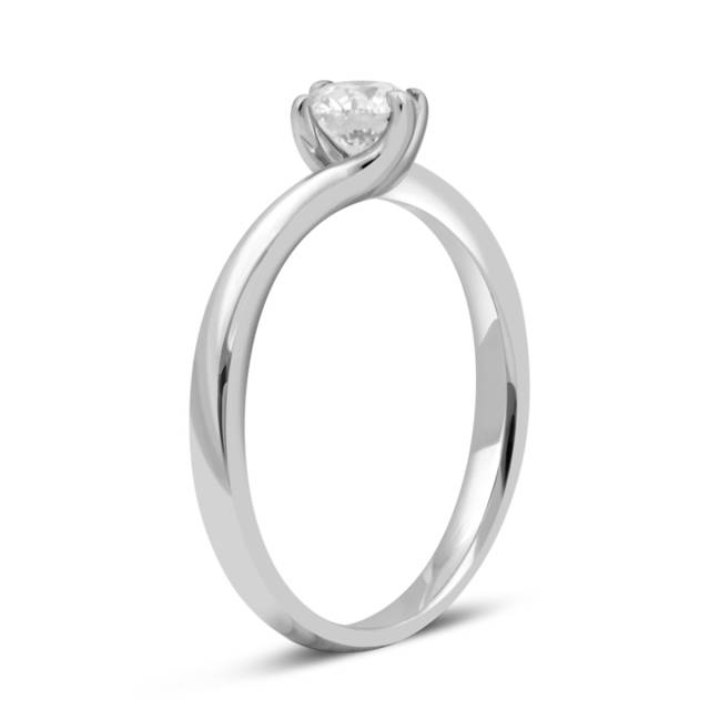 Помолвочное  кольцо из белого золота с бриллиантом (027961)