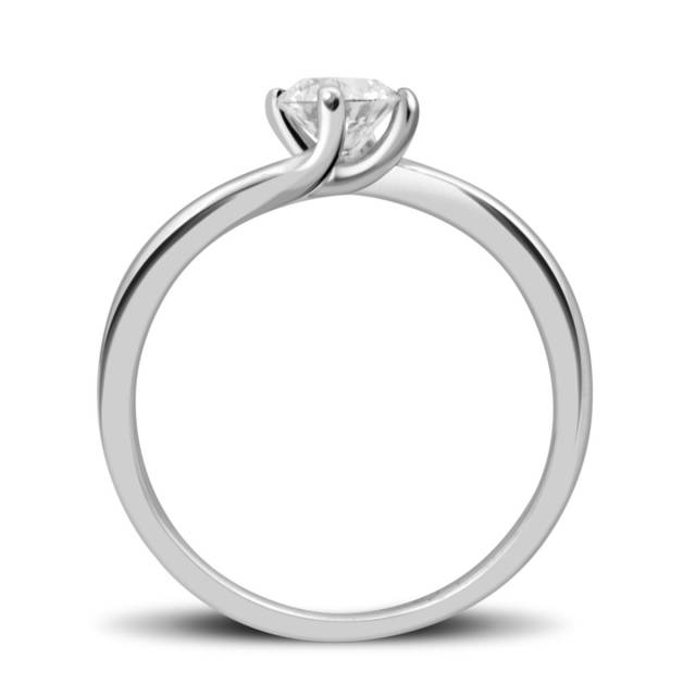 Помолвочное  кольцо из белого золота с бриллиантом (027961)