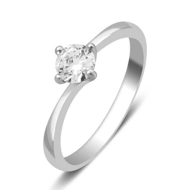 Помолвочное кольцо из белого золота с бриллиантом (027961)