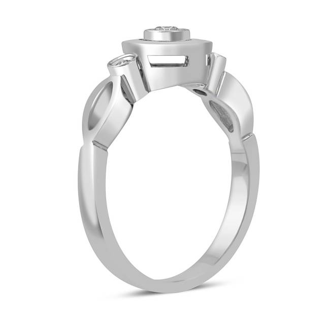 Кольцо из белого золота с бриллиантами (048897)