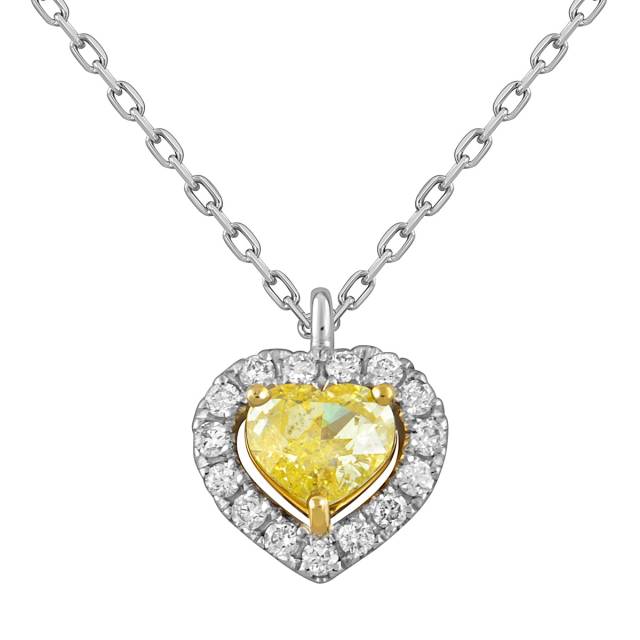 Колье из белого золота с бриллиантами Сердце (052092)