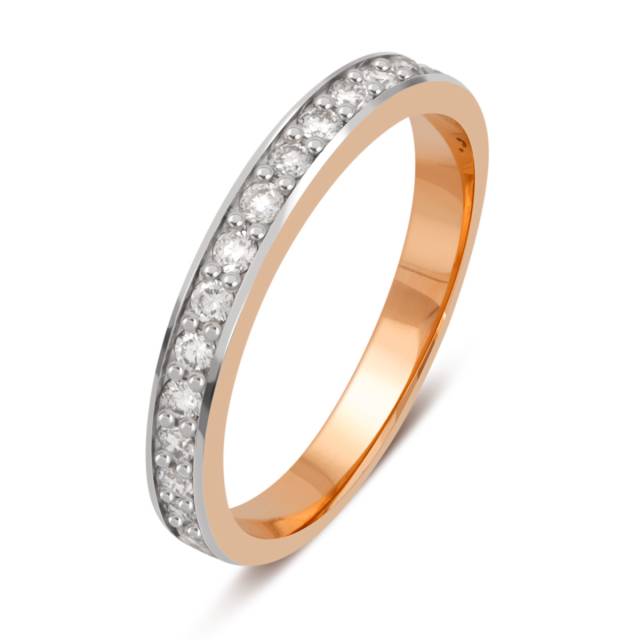 Обручальное кольцо из комбинированного золота с бриллиантами (036054)