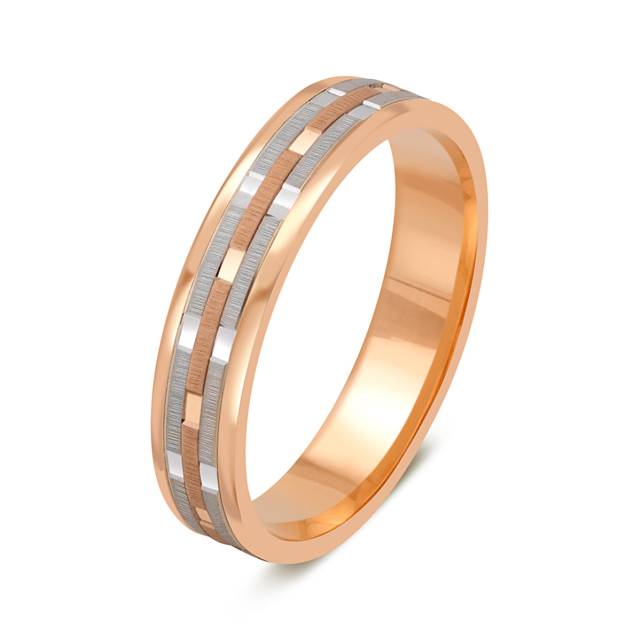 Обручальное кольцо из комбинированного золота (000442)