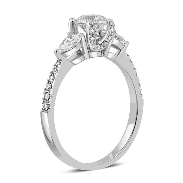 Помолвочное кольцо из белого золота с бриллиантами (048905)