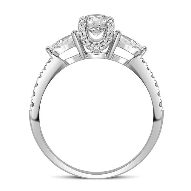 Помолвочное кольцо из белого золота с бриллиантами (048905)