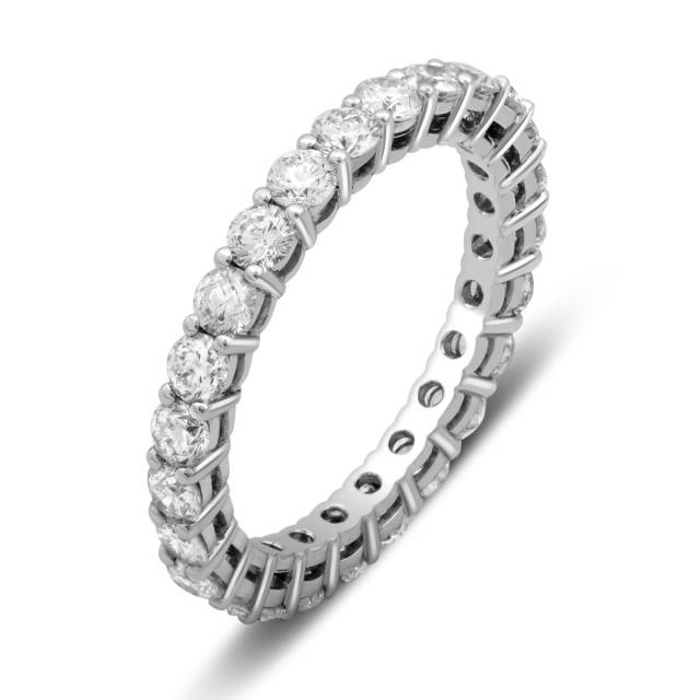 Обручальное кольцо из белого золота с бриллиантами (026255)