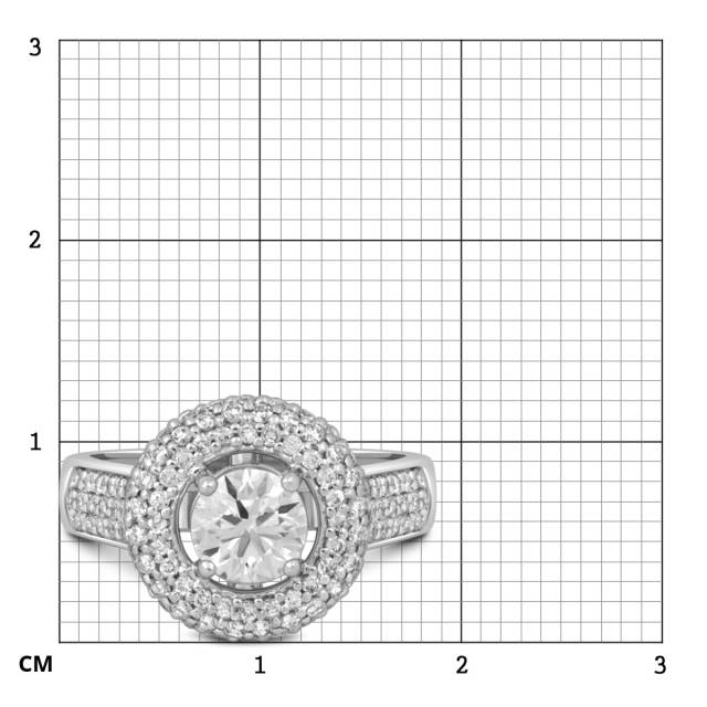 Кольцо из белого золота с бриллиантами (051849)