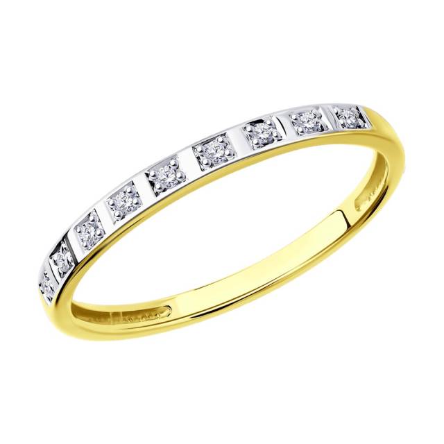 Кольцо из жёлтого золота с бриллиантами (048587)