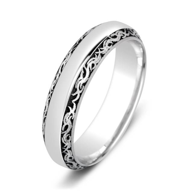Обручальное кольцо из белого золота (003882)