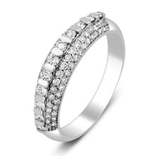 Кольцо из белого золота с бриллиантами (004571)