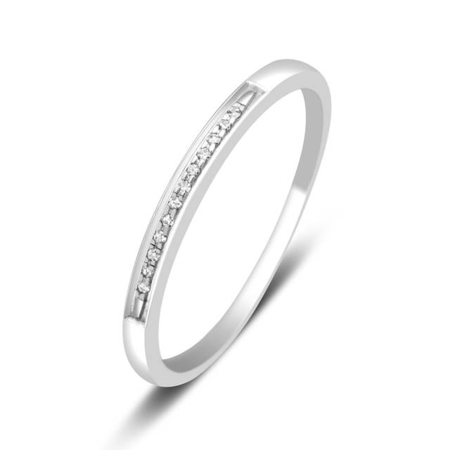 Обручальное кольцо из белого золота с бриллиантами (023990)