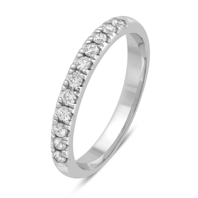 Обручальное кольцо из белого золота с бриллиантами (048886)
