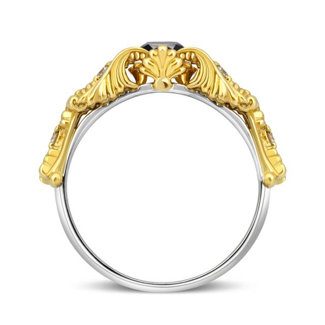 Эксклюзивное помолвочное кольцо из платины и золота с бриллиантами (046744)