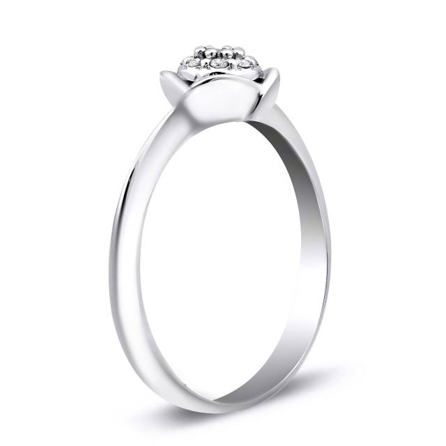 Помолвочное кольцо из белого золота с бриллиантами (023842)