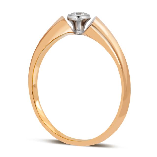 Помолвочное кольцо из красного золота с бриллиантом (039812)