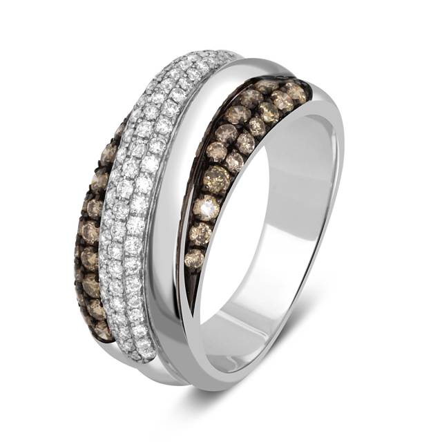 Кольцо  из белого золота с бриллиантами (025354)