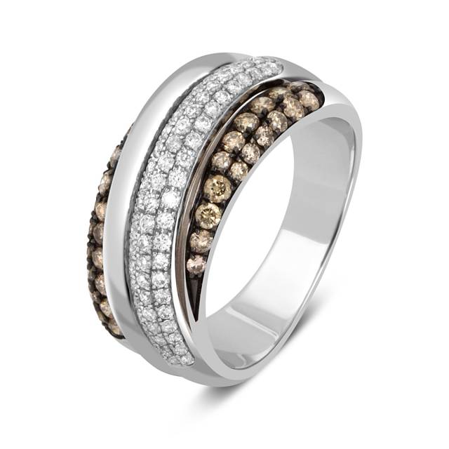 Кольцо из белого золота с бриллиантами (025354)