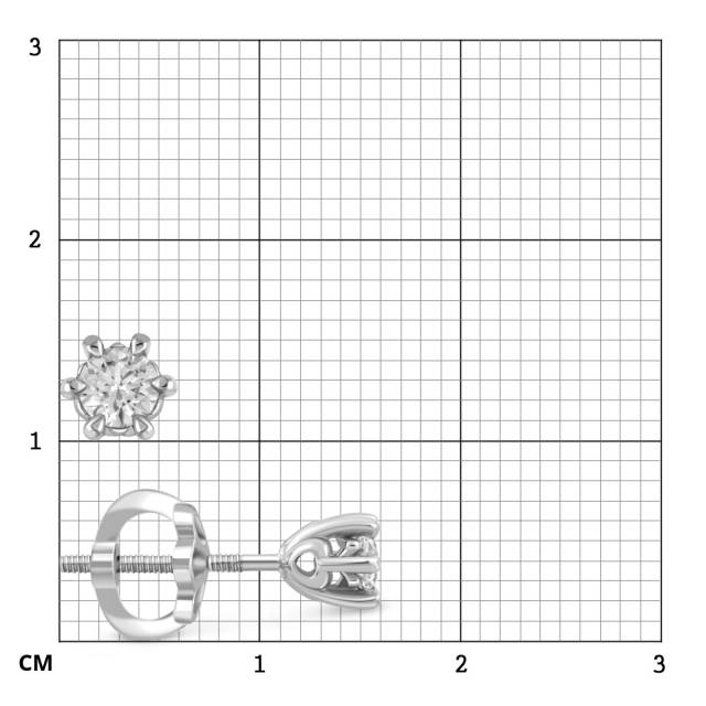 Серьги пусеты из платины с бриллиантами (048406)