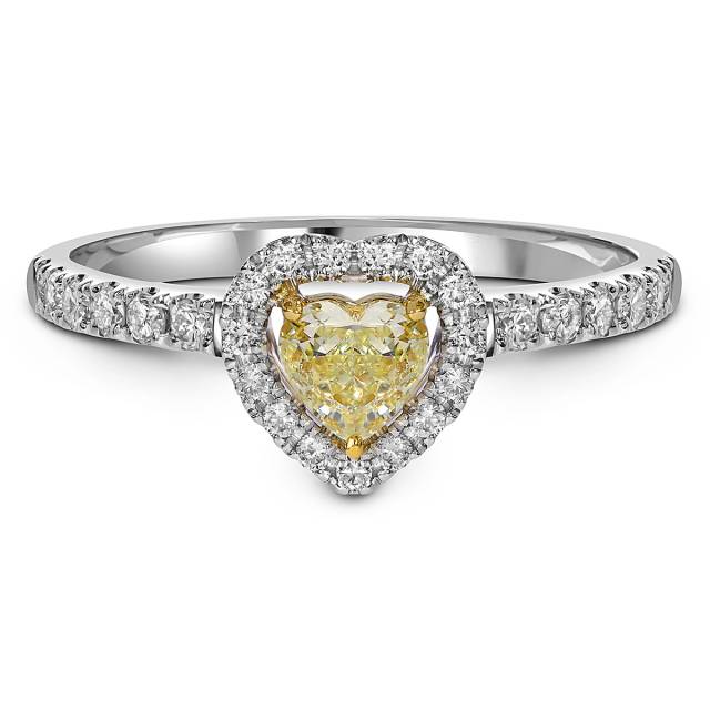 Помолвочное кольцо из белого золота с бриллиантами "Сердце" (058686)