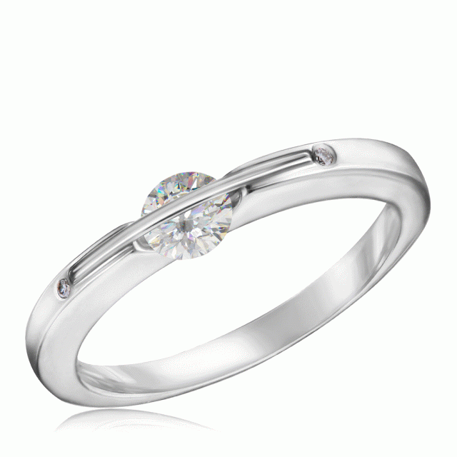 Помолвочное кольцо из белого золота "Танцующий бриллиант" (047774)