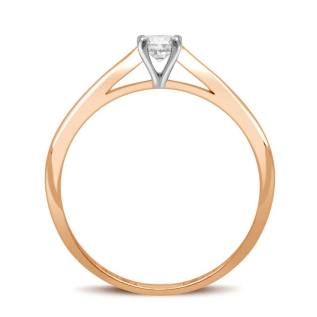 Помолвочное кольцо из красного золота с бриллиантом (039383)