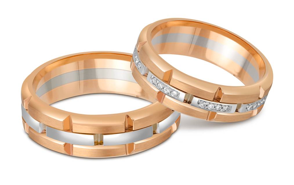 Обручальное кольцо из комбинированного золота  (052451)