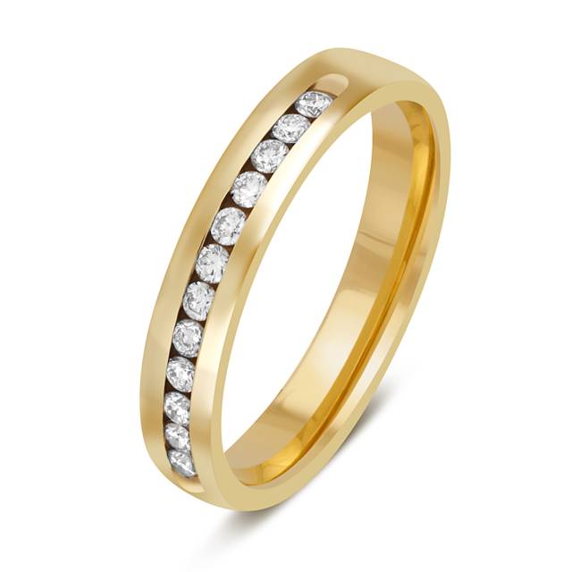 Обручальное кольцо из жёлтого золота с бриллиантами TIAMO (045733)