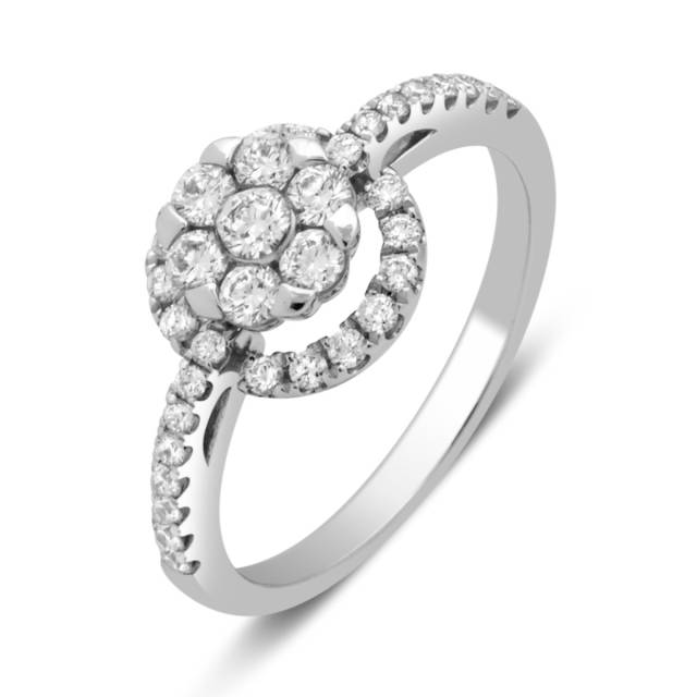 Кольцо из белого золота с бриллиантами (032173)