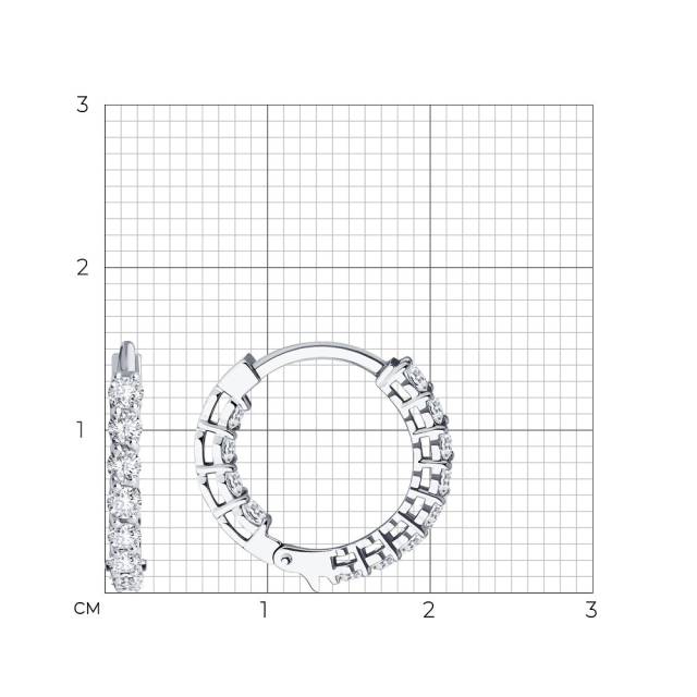 Серьги конго из белого золота с бриллиантами (052772)