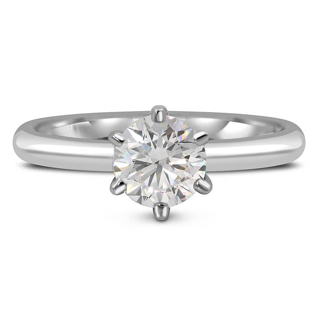 Помолвочное кольцо из белого золота с бриллиантом "Crivelli" (052893)