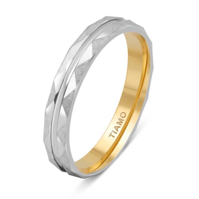 Обручальное кольцо из комбинированного золота Tiamo (041071)