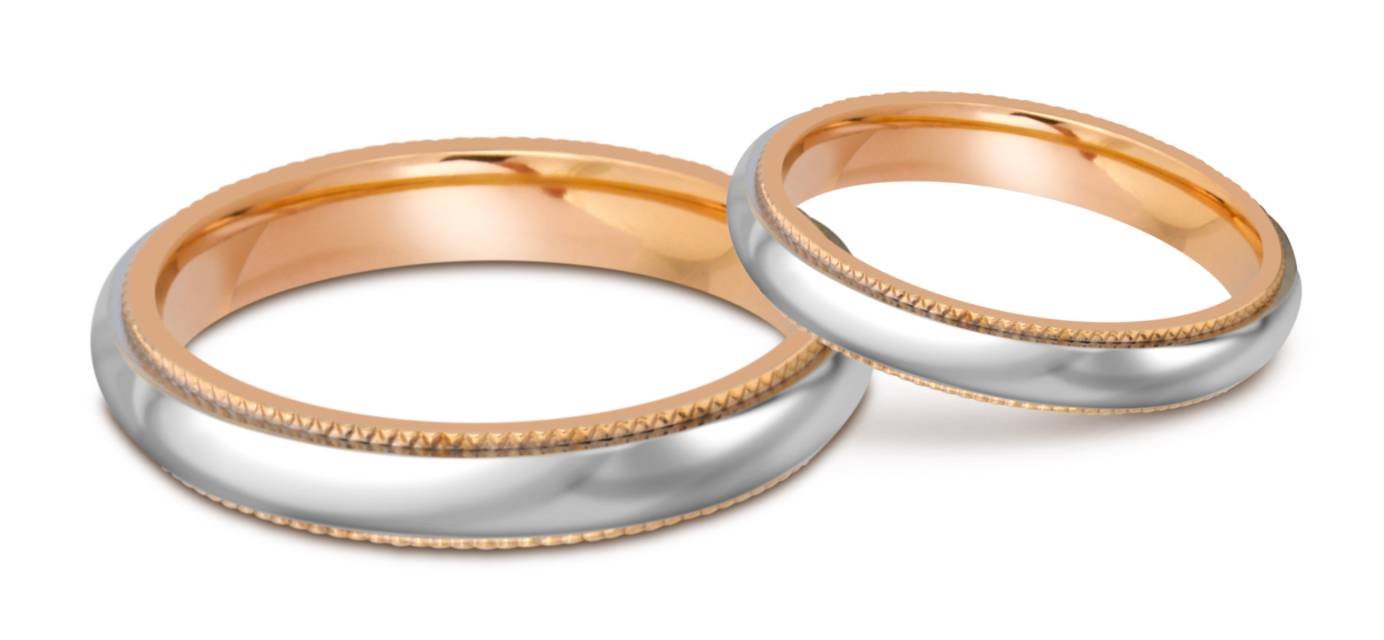Обручальное кольцо из комбинированного золота (041436)