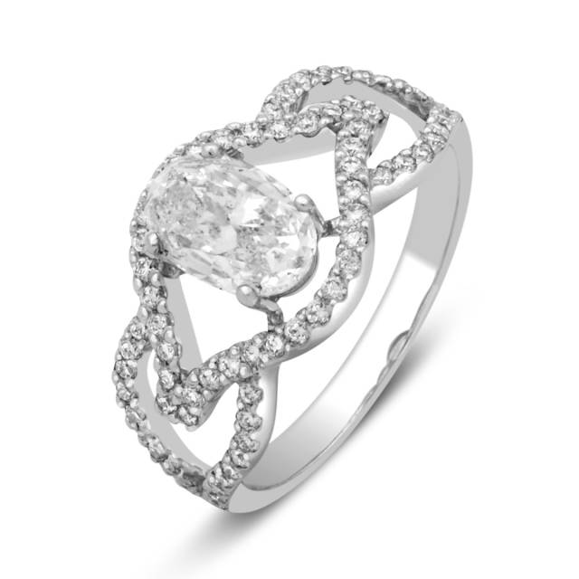 Помолвочное кольцо из белого золота с бриллиантами (029091)