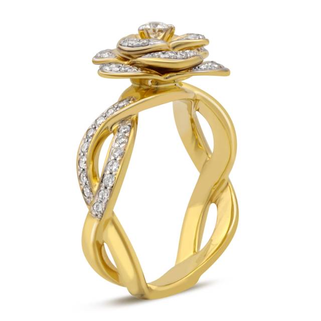 Кольцо из жёлтого золота с бриллиантами (032665)