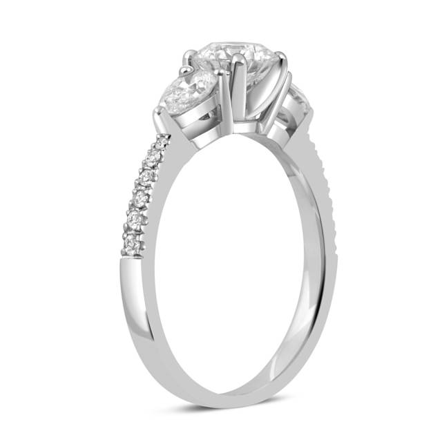 Помолвочное кольцо из белого золота с бриллиантами (048106)