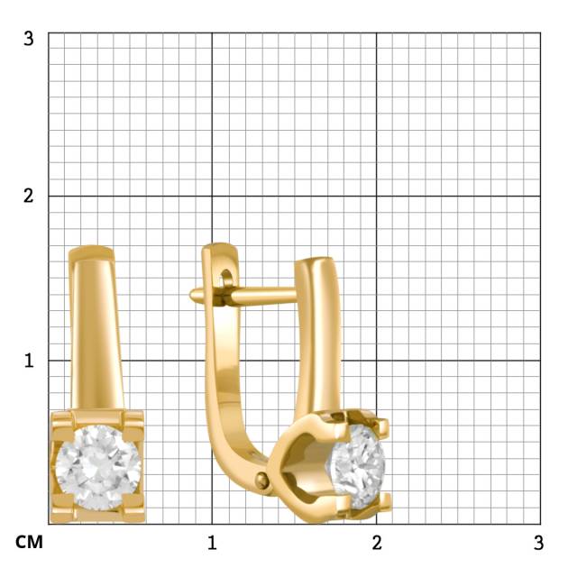 Серьги из жёлтого золота с бриллиантами (049649)