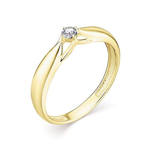 Помолвочное кольцо из жёлтого золота с бриллиантом (034326)
