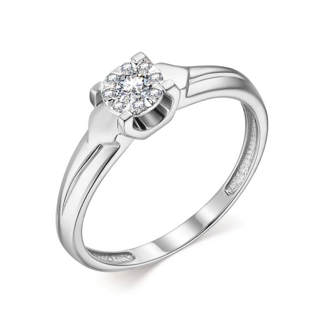 Помолвочное кольцо из белого золота с бриллиантами (044352)