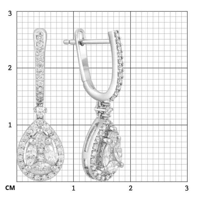 Серьги из белого золота с бриллиантами (049147)