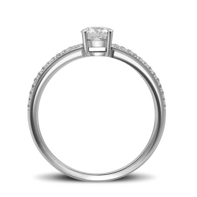Помолвочное  кольцо из белого золота с бриллиантами (027968)