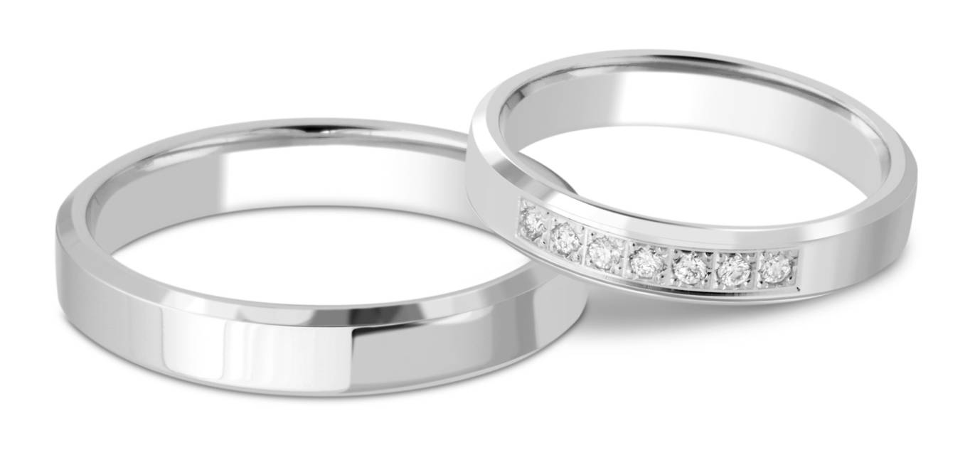 Обручальное кольцо из белого золота с бриллиантами (028717)