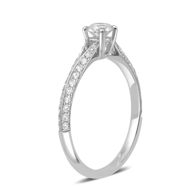 Помолвочное кольцо из белого золота с бриллиантами (038091)