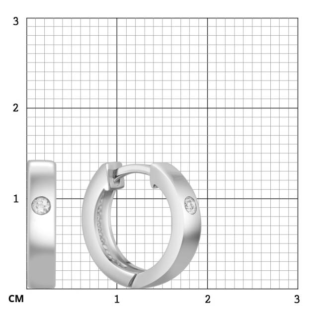 Серьги конго из платины с бриллиантами (048361)