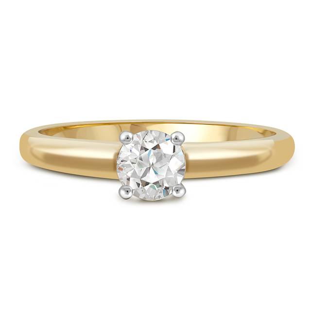 Помолвочное кольцо из комбинированного золота с бриллиантом (049446)