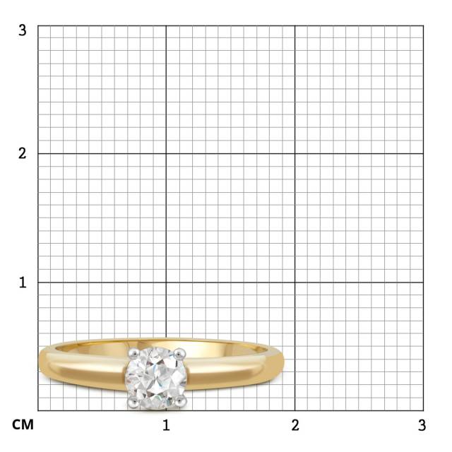 Помолвочное кольцо из комбинированного золота с бриллиантом (049446)